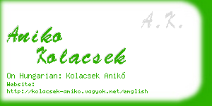 aniko kolacsek business card